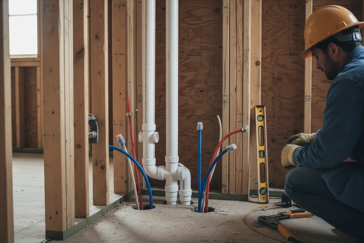 Drain and supply rough-in during Garbage Disposal Repair in Fair Oaks